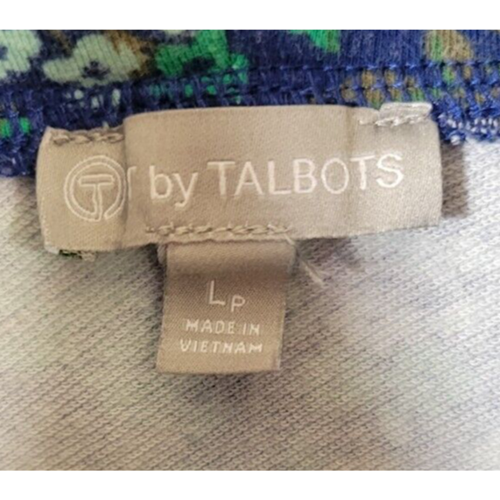 T by Talbots Green Floral Print Cowl Neck Active Top Women's Size Large Petite - Picture 3 of 10